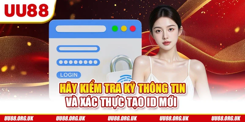 Hãy kiểm tra kỹ thông tin và xác thực tạo ID mới 